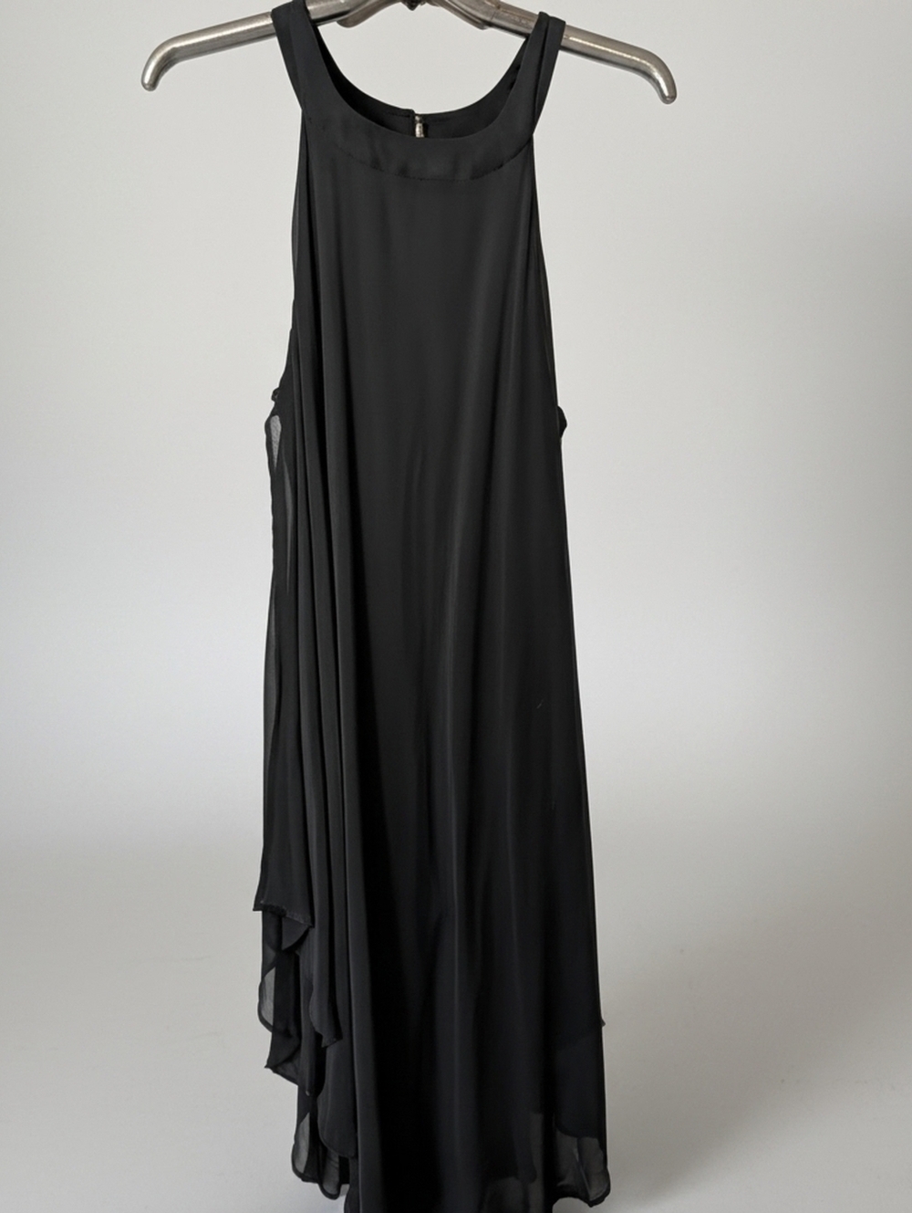 Love Squared Black High Neck Chiffon Layered Midi Dress Plus Size 2X